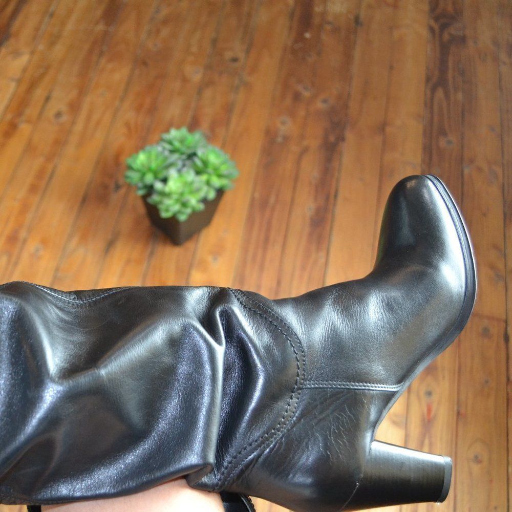 EUROSUOLE Italia Genuine leather Italian over the knee High-boots black 6 - Picture 7 of 15